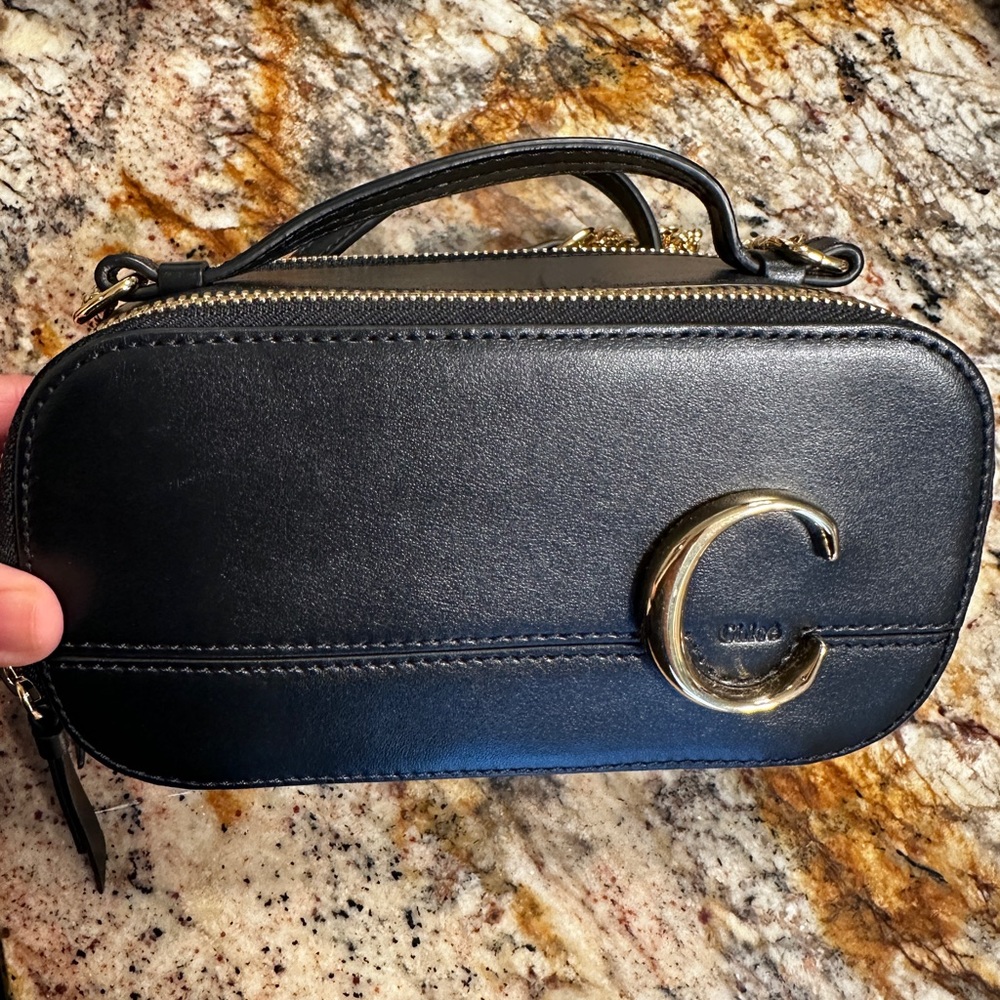 Chloe Black Camera Cross Body Bag